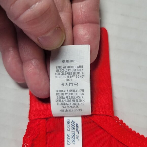 2 Aerie Red & Maroon Lace Longline Underwire Supportive Balconette Bra Size 32D - Picture 8 of 16